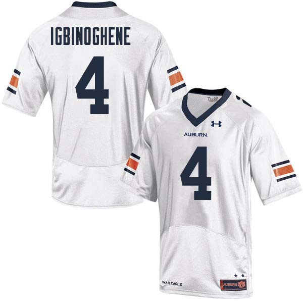 Men Auburn Tigers #4 Noah Igbinoghene College Football Jerseys Sale-White